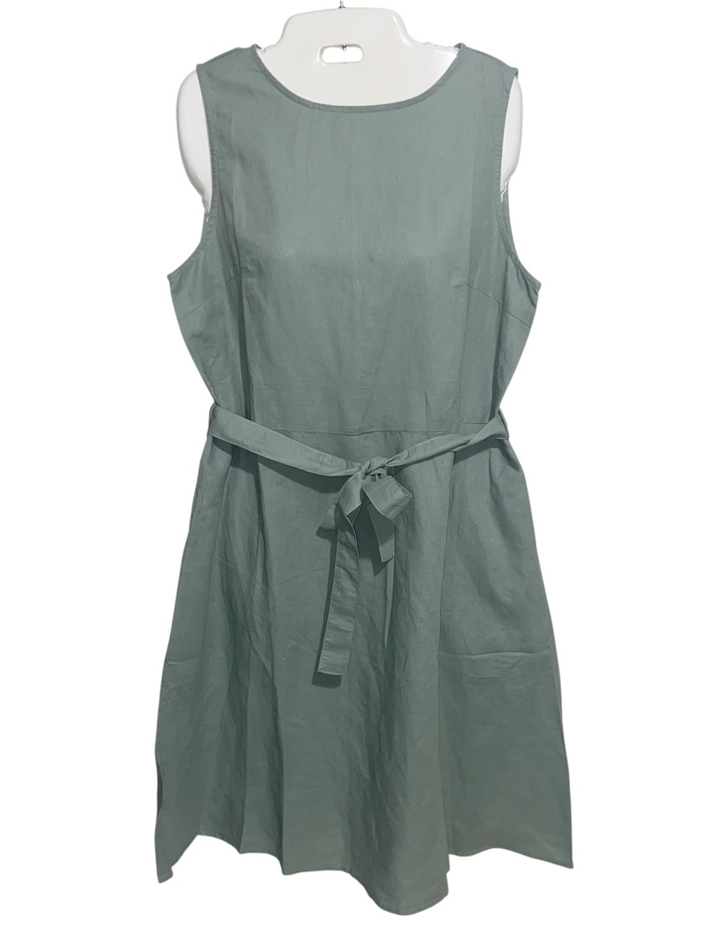 Grae Cove Dress Medium Linen Blend Lagenlook Minimalist Coastal Beachy Belt NWT